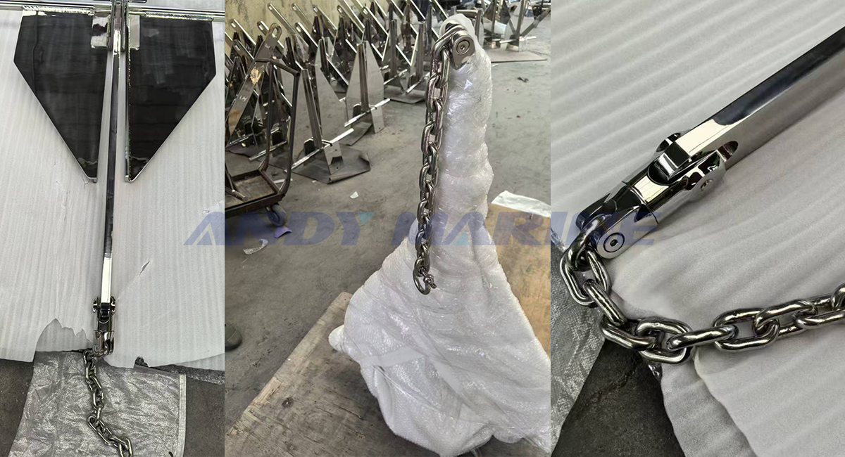 مرساة قارب دانفورث من الفولاذ المقاوم للصدأ 55 كجم، وزن مخصص